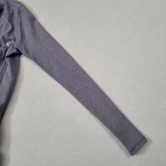 Lululemon Size 4 Asymmetrical Zip Jacket Gray Cotton Blend Sweatshirt Stlye - Picture 15 of 16